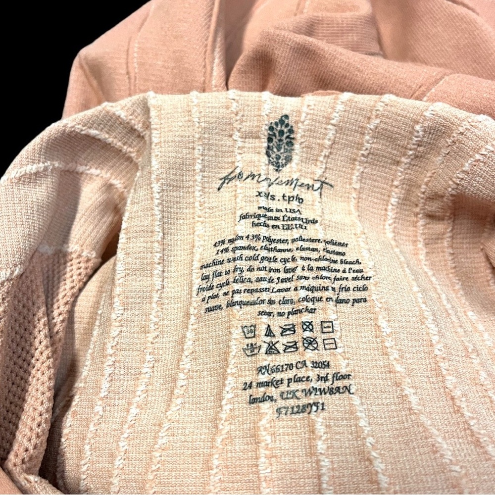 NWOT FP Movement bodysuit in apricot with light maroon and brown accents XS/S - Picture 11 of 12